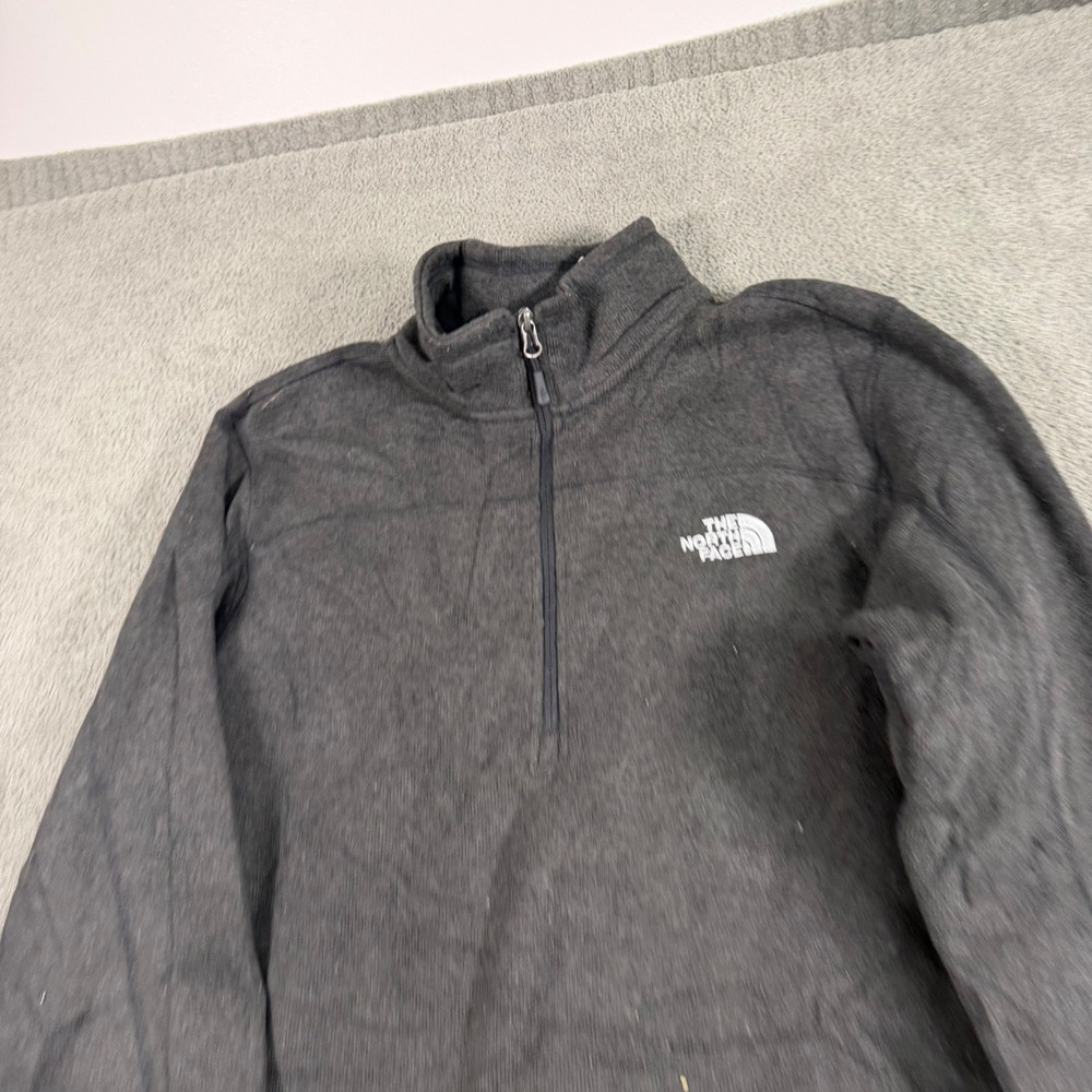 The North Face Mens TKA 100 Glacier Quarter Zip Fleece Pullover Charcoal Gray L